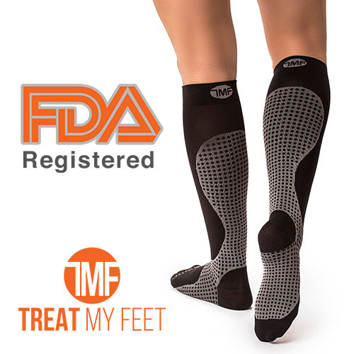 Black / Grey Calf & Leg Moderate Graduated Compression Socks - 15-20 m -  Treat My Feet